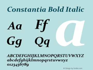 Constantia Bold Italic Version 5.93图片样张