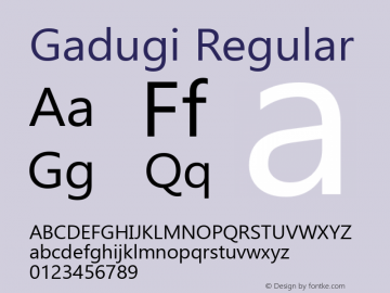 Gadugi Version 1.12 Font Sample