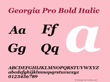 Georgia Pro Bold Italic Version 6.12图片样张