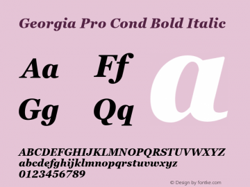 Georgia Pro Cond Bold Italic Version 6.12图片样张