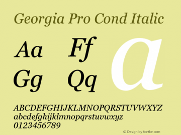 Georgia Pro Cond Italic Version 6.12图片样张