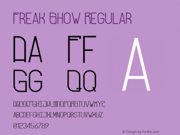 Freak Show Regular Version 1.000 Font Sample