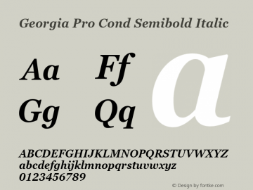 Georgia Pro Cond Semibold Italic Version 6.04图片样张