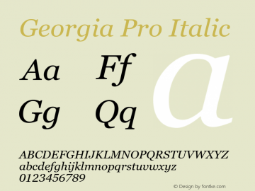 Georgia Pro Italic Version 6.12图片样张