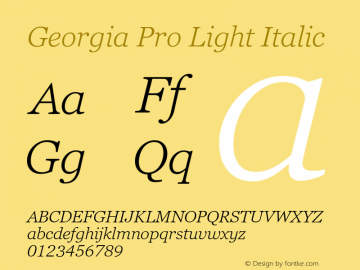 Georgia Pro Light Italic Version 6.12图片样张