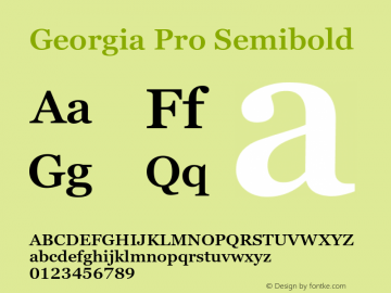 Georgia Pro Semibold Version 6.04图片样张