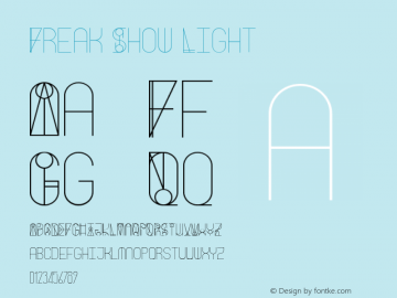 Freak Show Light Version 1.000 Font Sample