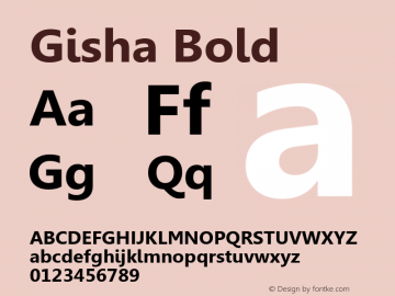 Gisha Bold Version 6.01 Font Sample