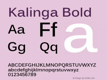 Kalinga Bold Version 6.90 Font Sample