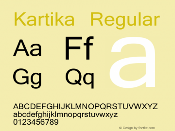 Kartika Version 6.90 Font Sample