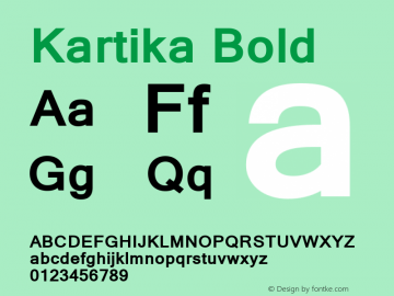 Kartika Bold Version 6.90 Font Sample