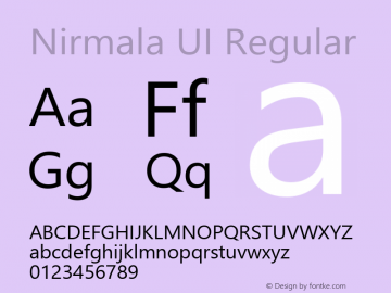 Nirmala UI Version 1.37 Font Sample