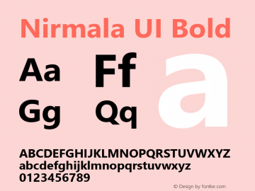 Nirmala UI Bold Version 1.37 Font Sample