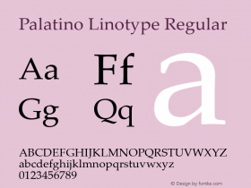 Palatino Linotype Version 5.03图片样张