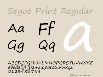 Segoe Print Version 5.04 Font Sample