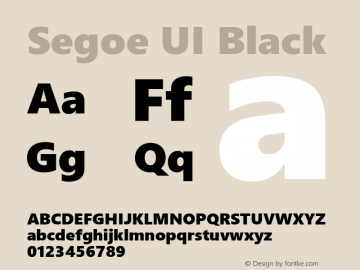 Segoe UI Black Version 2.01 Font Sample