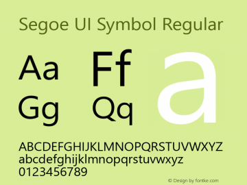 Segoe UI Symbol Version 6.23 Font Sample