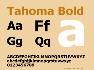 Tahoma Bold Version 7.00 Font Sample