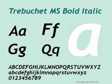 Trebuchet MS Bold Italic Version 5.15图片样张