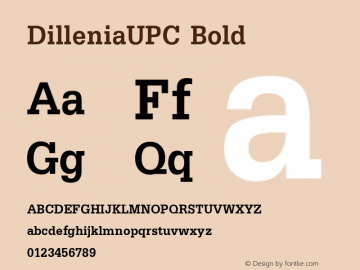 DilleniaUPC Bold Version 5.05图片样张
