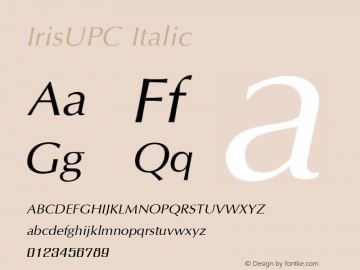 IrisUPC Italic Version 5.05图片样张