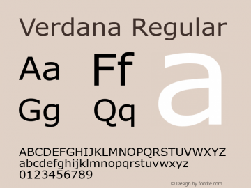 Verdana Version 5.33 Font Sample