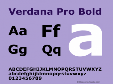 Verdana Pro Bold Version 6.13 Font Sample