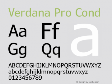 Verdana Pro Cond Version 6.13 Font Sample