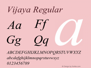 Vijaya Version 6.90 Font Sample