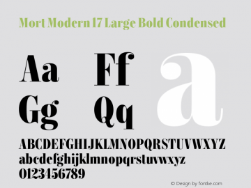 Mort Modern 17 Large Bold Condensed Version 1.002;MortModern图片样张