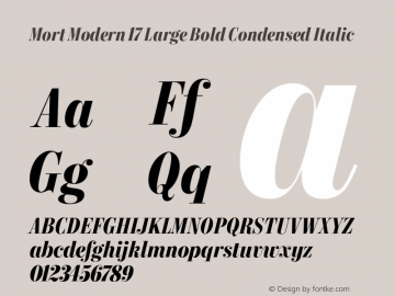 Mort Modern 17 Large Bold Condensed Italic Version 1.002;MortModern图片样张