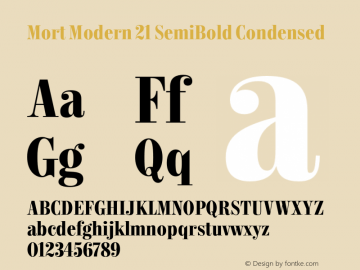 Mort Modern 21 SemiBold Condensed Version 1.002;MortModern Font Sample