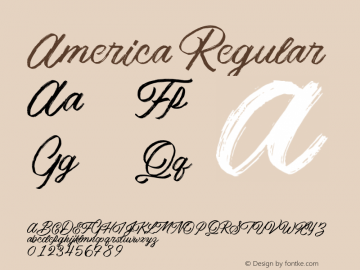 America Regular Version 1.000;PS 001.000;hotconv 1.0.88;makeotf.lib2.5.64775 Font Sample