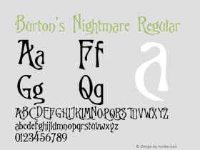Burton's Nightmare Regular Burton's Nightmare Font Sample