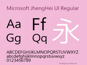 Microsoft JhengHei UI Version 6.12图片样张