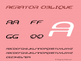 AeratorOblique Version 001.000 Font Sample