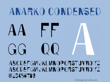 AnarkoCondensed Version 001.000 Font Sample