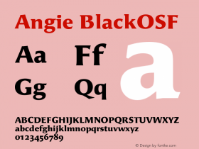 Angie-BlackOSF Version 001.000 Font Sample