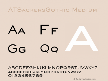 AT Sackers Gothic Medium Version 001.000图片样张