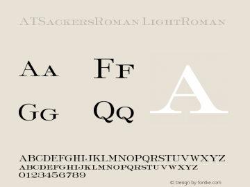 AT Sackers Light Roman Version 000.001 Font Sample