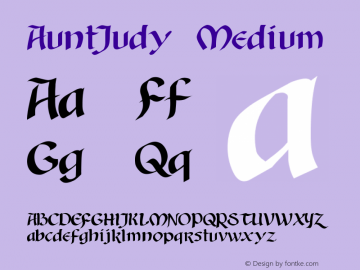 AuntJudy Version 001.000 Font Sample