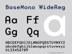 BaseMonoWideReg Version 001.000 Font Sample