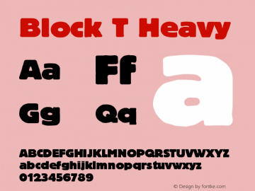 Block T Heavy Version 001.005 Font Sample