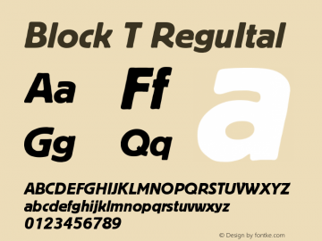 Block T Regular Italic Version 001.005图片样张