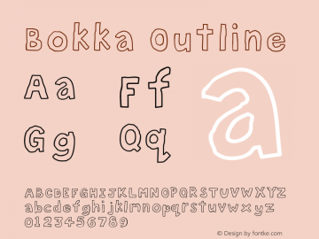 Bokka-Outline Version 001.000 Font Sample