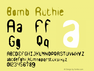 BombRuthie Version 001.000 Font Sample