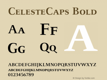 CelesteCaps-Bold Version 001.000 Font Sample