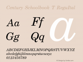 Century Schoolbook T Regular Italic Version 001.005 Font Sample
