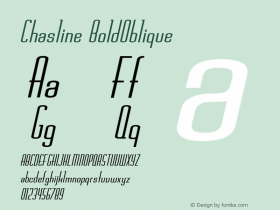Chasline-BoldOblique Version 001.000 Font Sample
