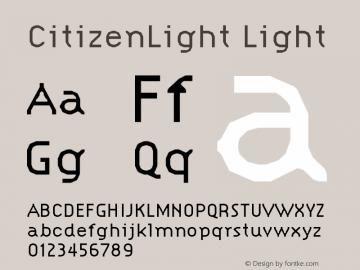 CitizenLight Version 001.000 Font Sample